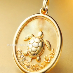 Mặt dây vàng kim quy tài lộc